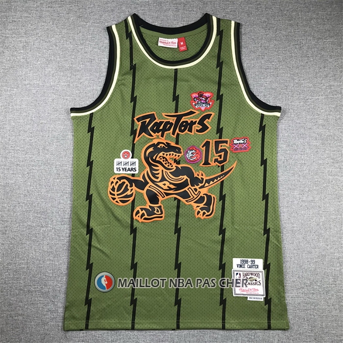 Maillot Toronto Raptors Vince Carter NO 15 Mitchell & Ness 1998-99 Vert